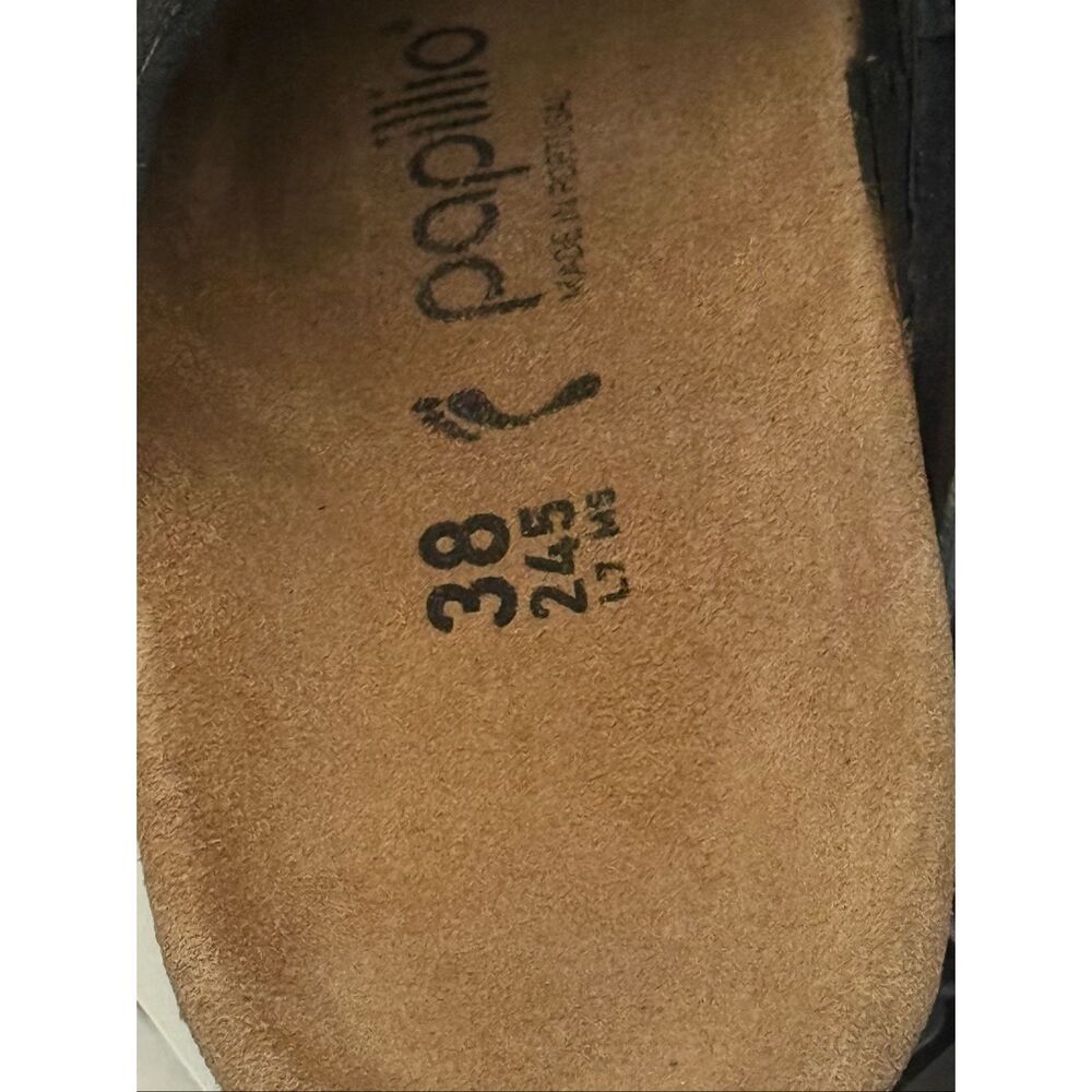 Papillio by Birkenstock Namika Black Leather Cork Wedge Slide Sandals Size 7 (38 - Picture 5 of 7